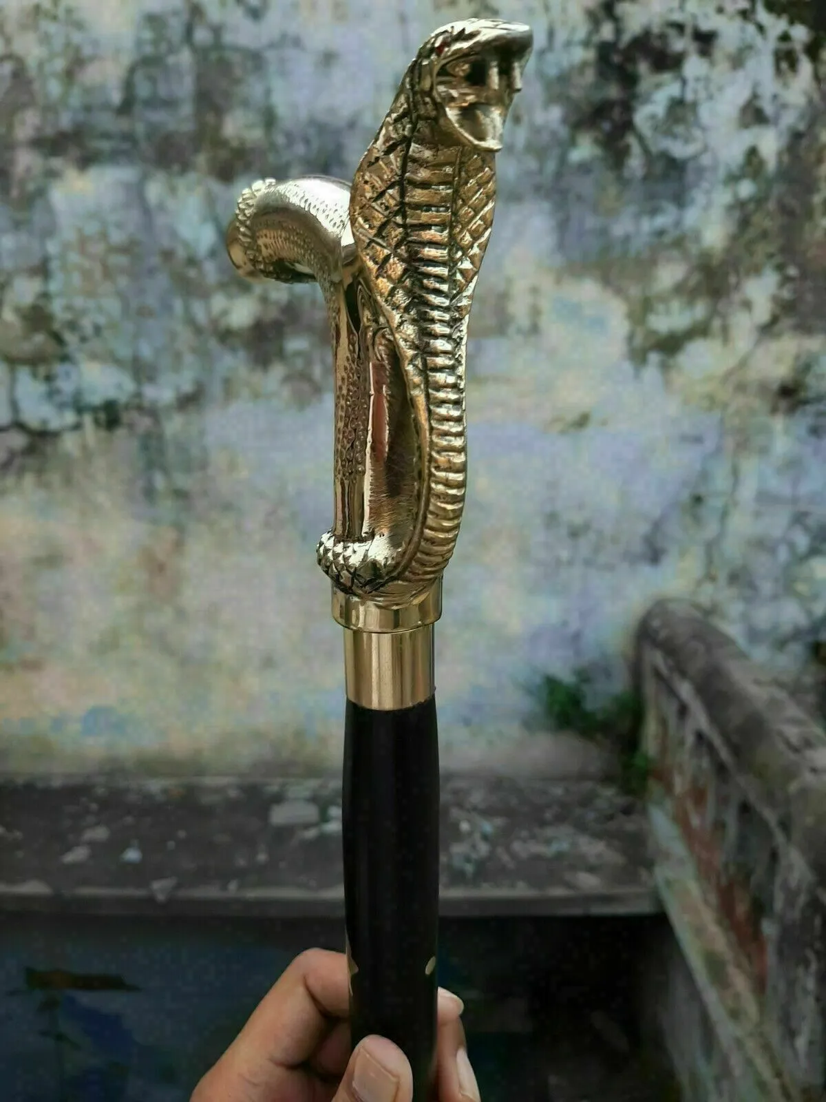 Antique Nautical Gift HEAD Brass Victorian Design Wooden Walking Cane Stick item