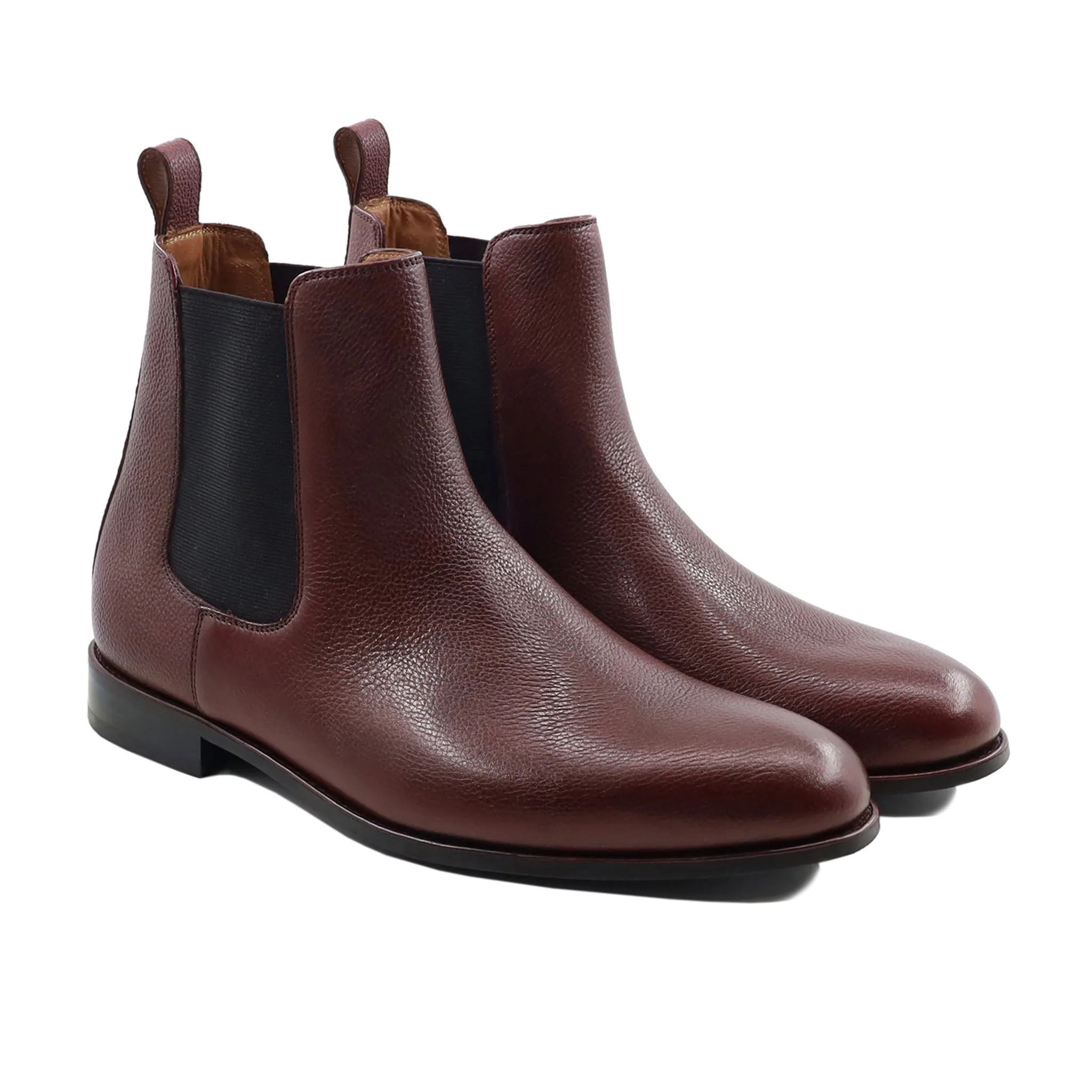 Camellia - Men's Oxblood Pebble Grain Leather Chelsea Boot