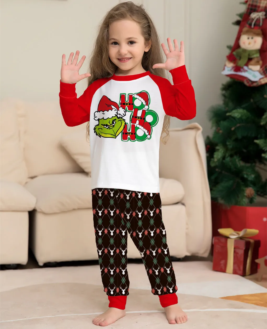 Christmas Grinch parent-child matching pajamas