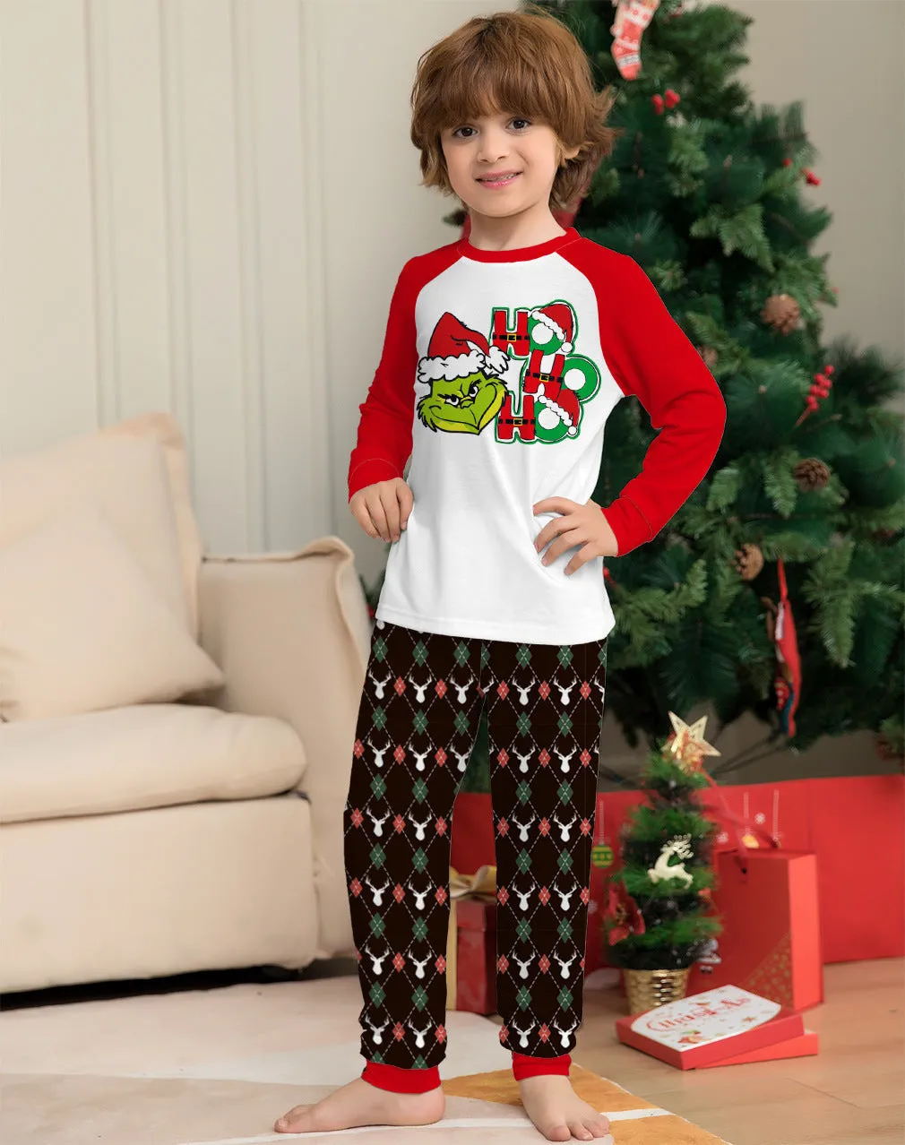 Christmas Grinch parent-child matching pajamas