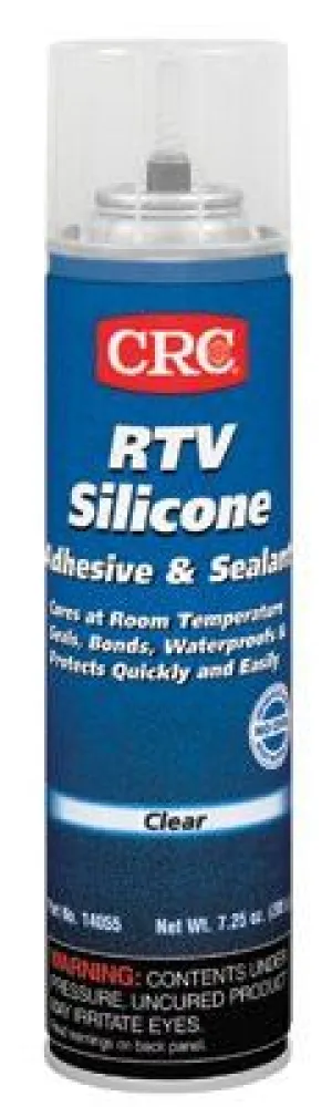 CRC 14055 RTV Silicone Adhesive/Sealants, 8 oz Pressurized Tube, Clear (12 Cans)