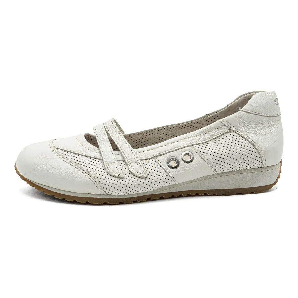 Gabor Easy Walking Sport Shoes Leather White Colour For Women