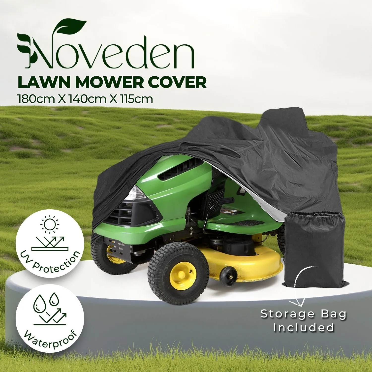 Heavy Duty Waterproof Lawn Mower Cover, 210D Oxford, NOVEDEN