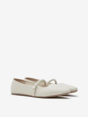 LUNA BLU Ivory Pearlescent Mary Jane Shoes