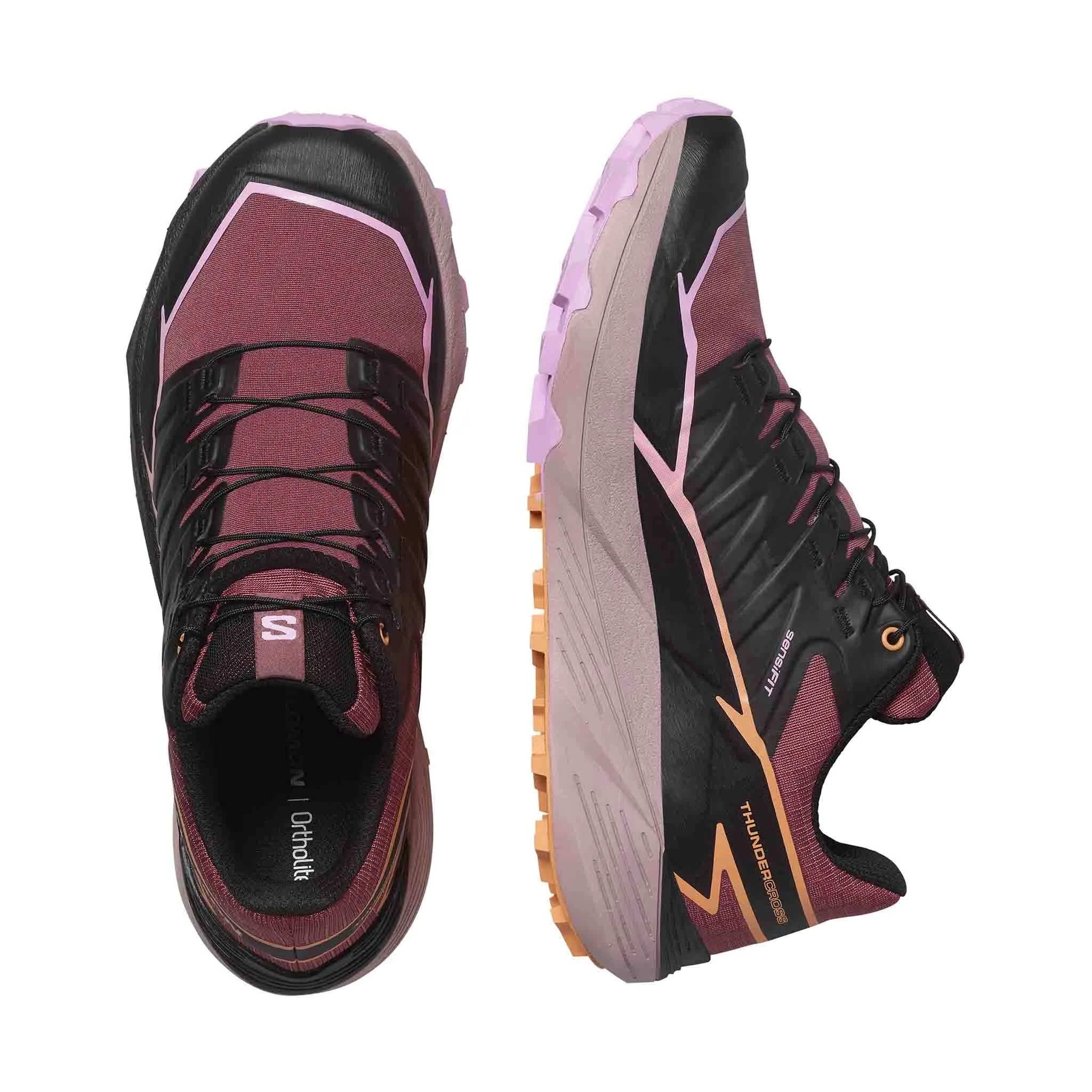 Salomon | Women's Thundercross Running Shoes - Nocturne/Black/Papaya