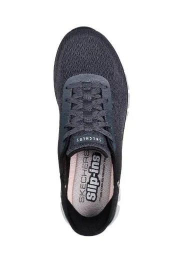 SKECHERS Slip-Ins Glide Step Shoe - Excite - Black/Charcoal - Womens