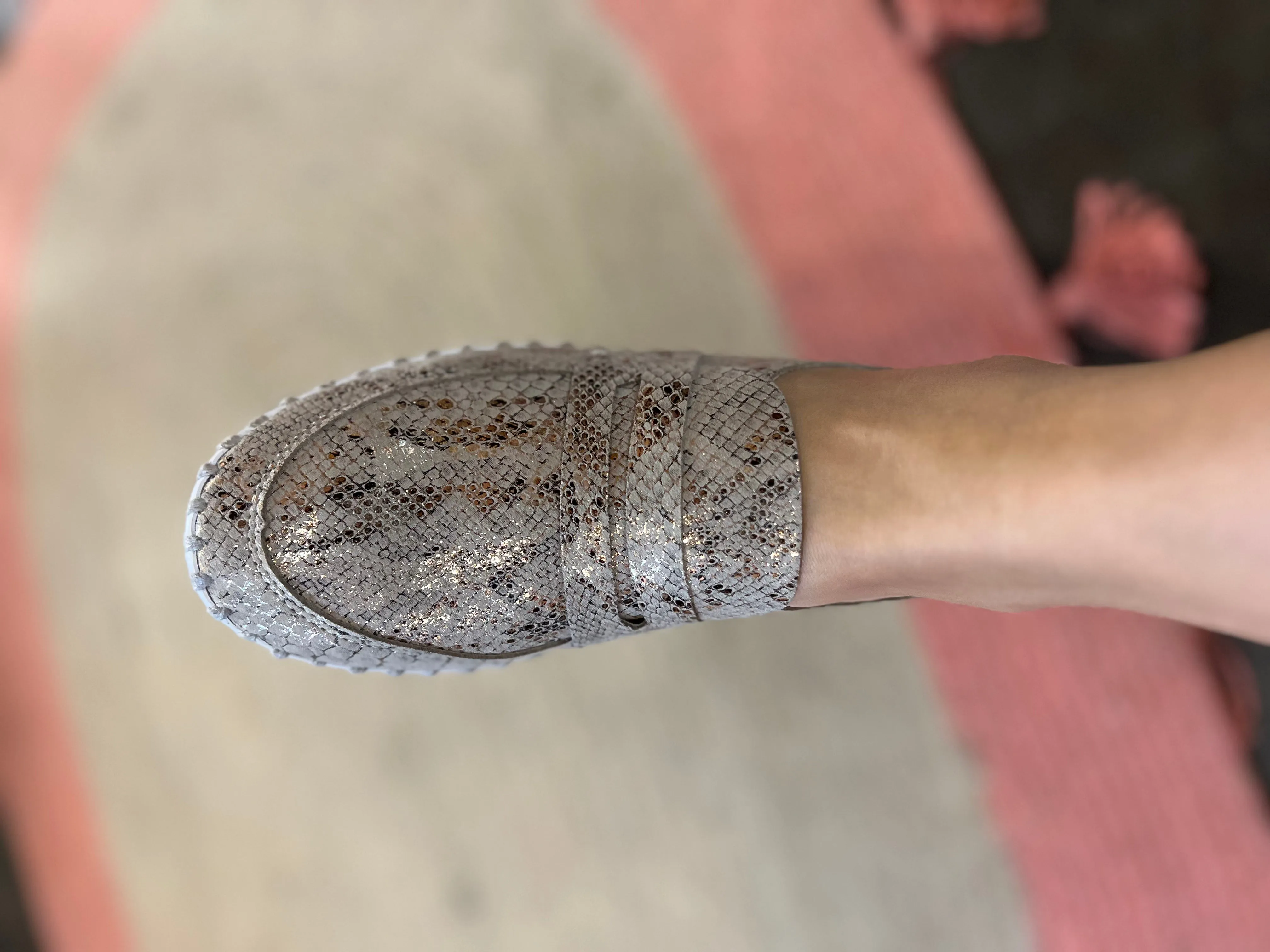 Tulip Snake Print Platform Loafer