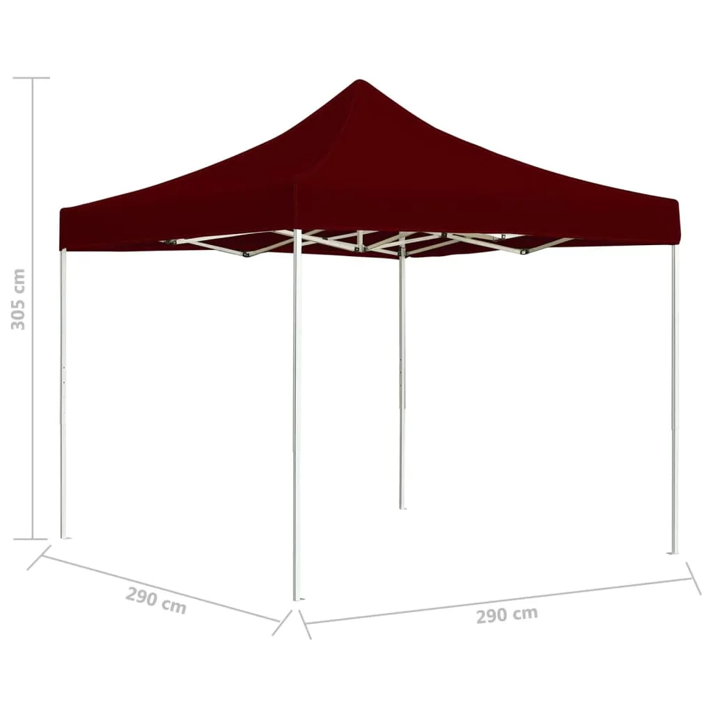 vidaXL Professional Folding Party Tent Aluminium 3x3 m Wine Red