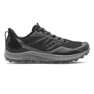 Womens Saucony Peregrine 12 (Wide) - Black / Charcoal